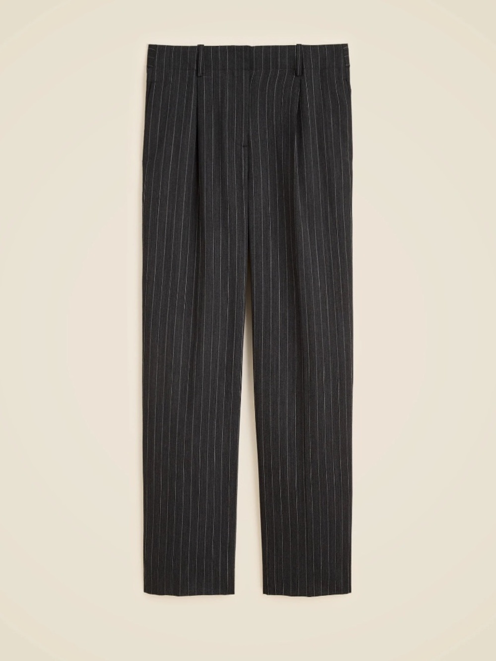 J. Crew Pleated Tapered Pant in Pinstripe Italian Gauzy Wool Blend - 12 NWT